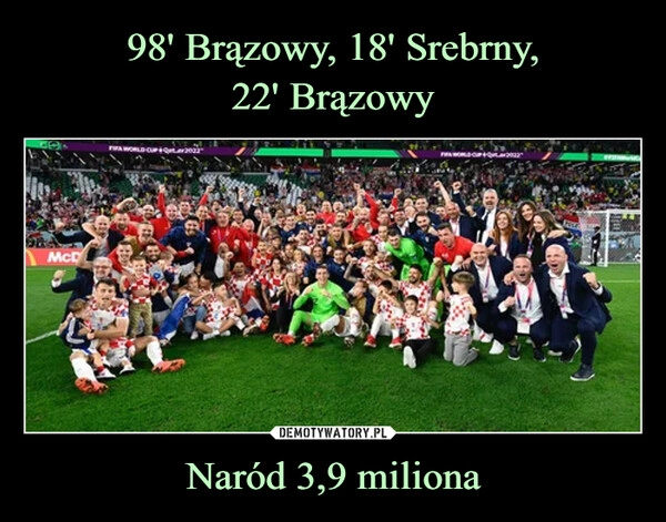 
    
98' Brązowy, 18' Srebrny,
22' Brązowy Naród 3,9 miliona 