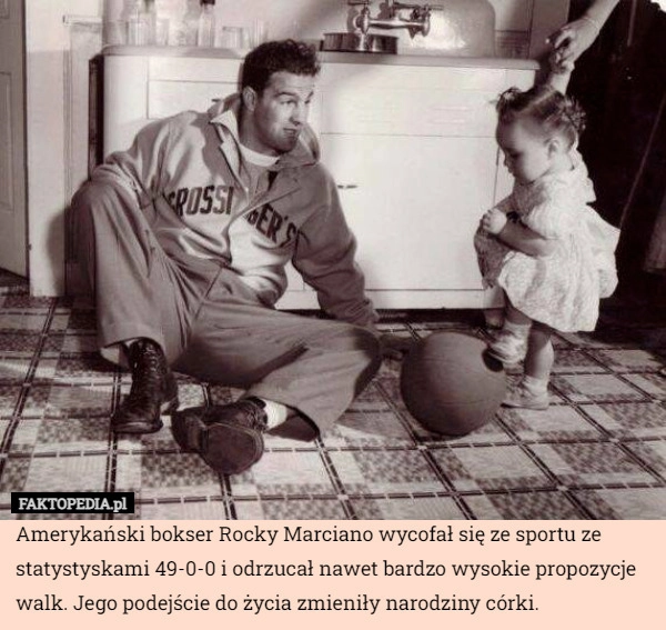 
    Amerykański bokser Rocky Marciano wycofał się ze sportu ze statystyskami