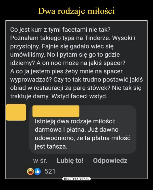 
    Dwa rodzaje miłości