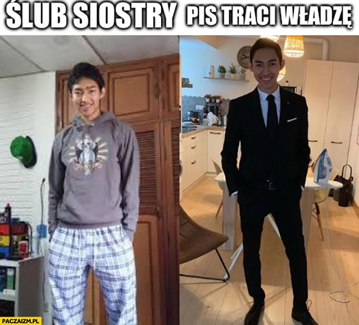 
    Strój ubiór na ślub siostry dres vs kiedy pis traci władzę garnitur