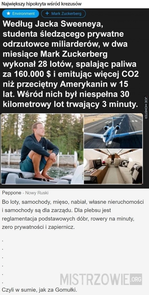 
    Największy hipokryta wśród krezusów