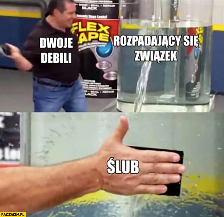 
    Dwoje debili, rozpadający się związek naprawiają przez ślub