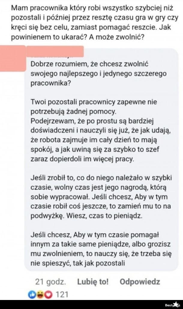 
    Szybki pracownik 