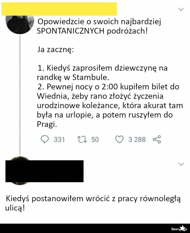 
    Spontaniczne podróże 