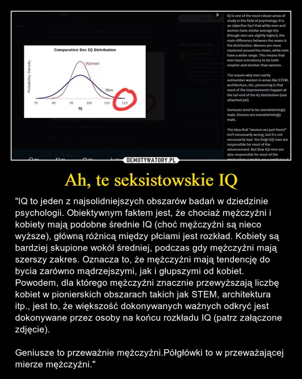 
    Ah, te seksistowskie IQ