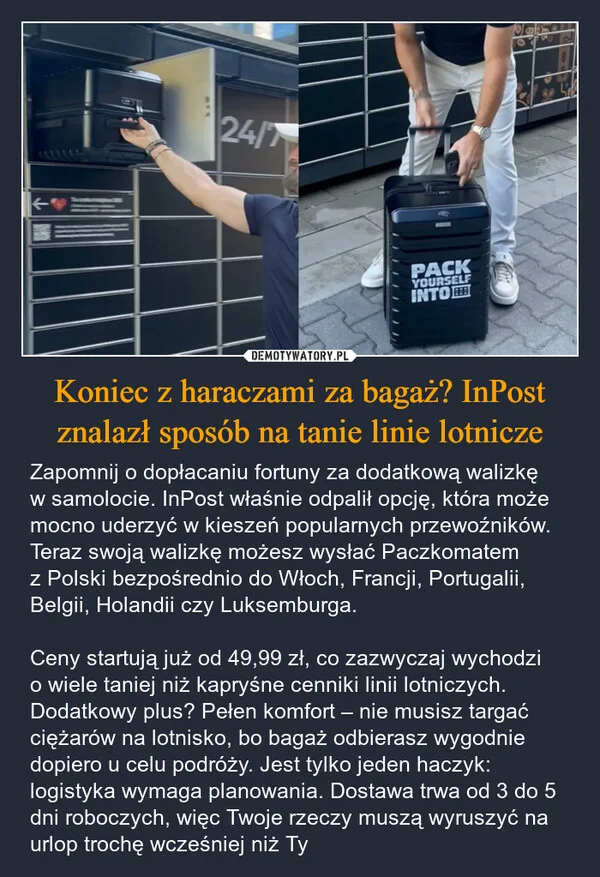 
    Koniec z haraczami za bagaż? InPost znalazł sposób na tanie linie lotnicze