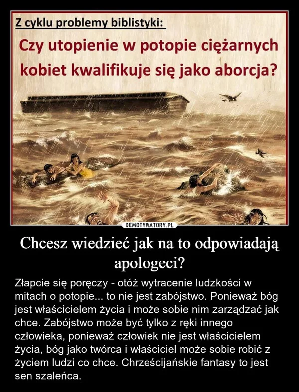 
    Chcesz wiedzieć jak na to odpowiadają apologeci?