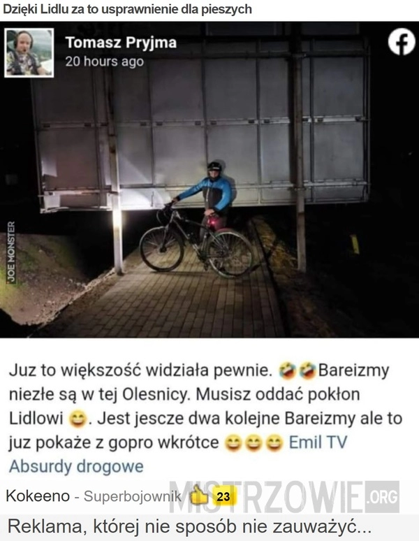 
    Dzięki Lidlu za to usprawnienie dla pieszych