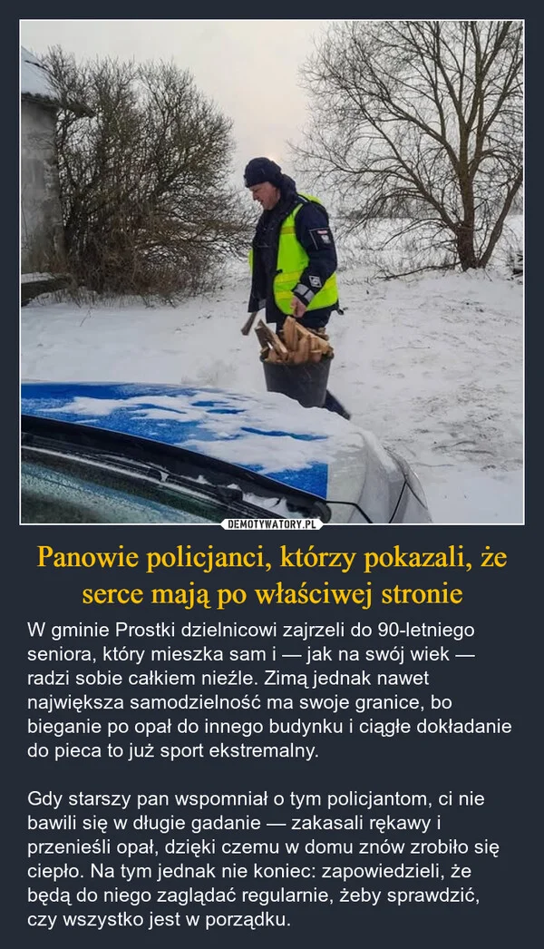 
    Panowie policjanci, którzy pokazali, że serce mają po właściwej stronie