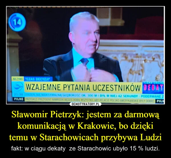 Sławomir Pietrzyk: jestem za darmową komunikacją w Krakowie, bo dzięki temu w Starachowicach przybywa Ludzi