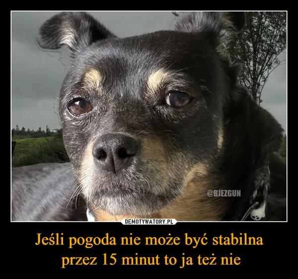 
    Jeśli pogoda nie może być stabilna przez 15 minut to ja też nie
