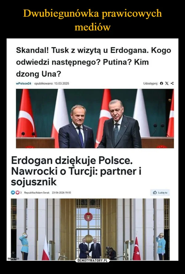 
    Dwubiegunówka prawicowych mediów