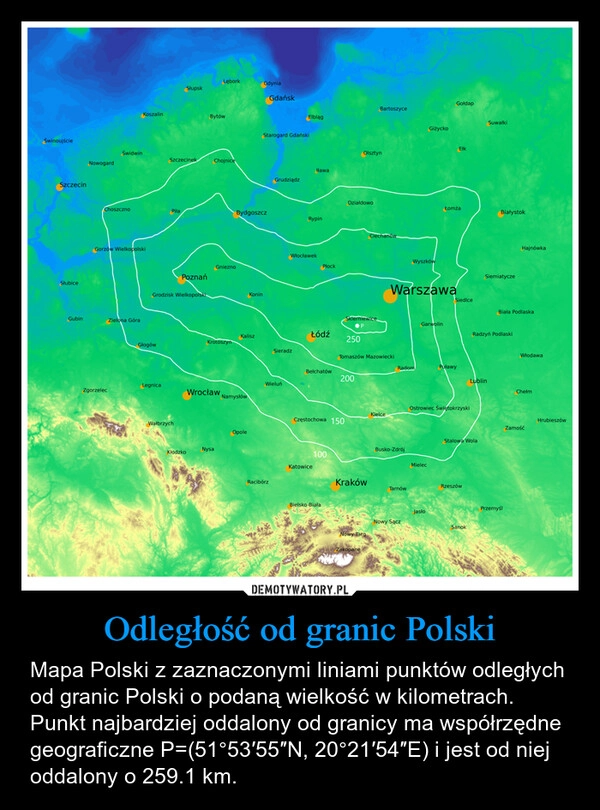 
    Odległość od granic Polski