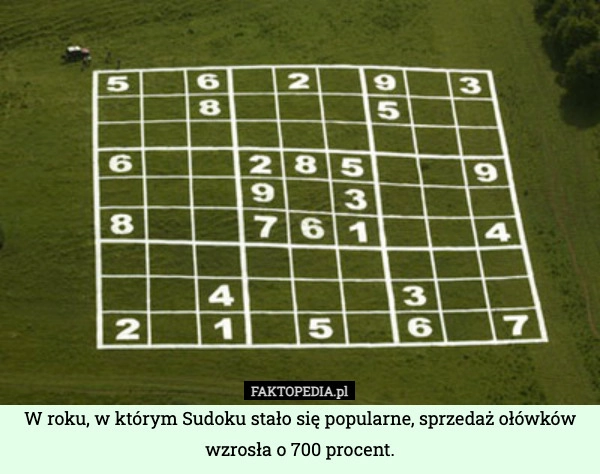 
    W roku, w którym Sudoku stało się popularne, sprzedaż ołówków wzrosła o