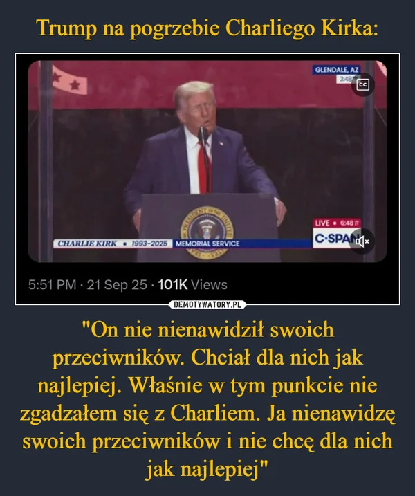 
    Trump na pogrzebie Charliego Kirka: 