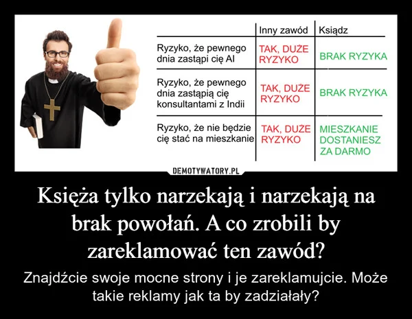 Księża tylko narzekają i narzekają na brak powołań. A co zrobili by zareklamować ten zawód?