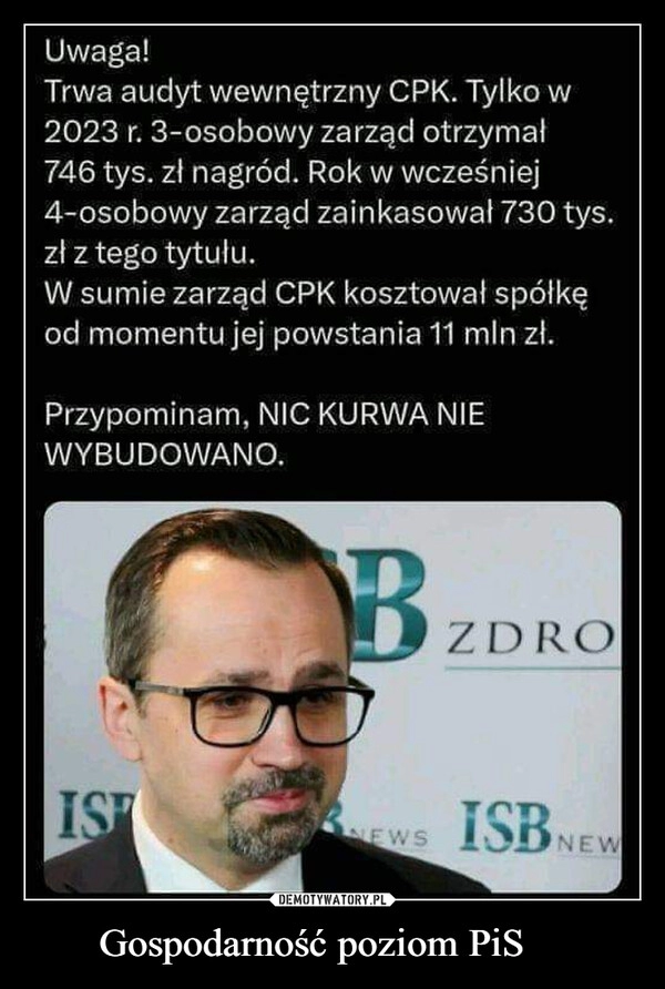 
    Gospodarność poziom PiS 