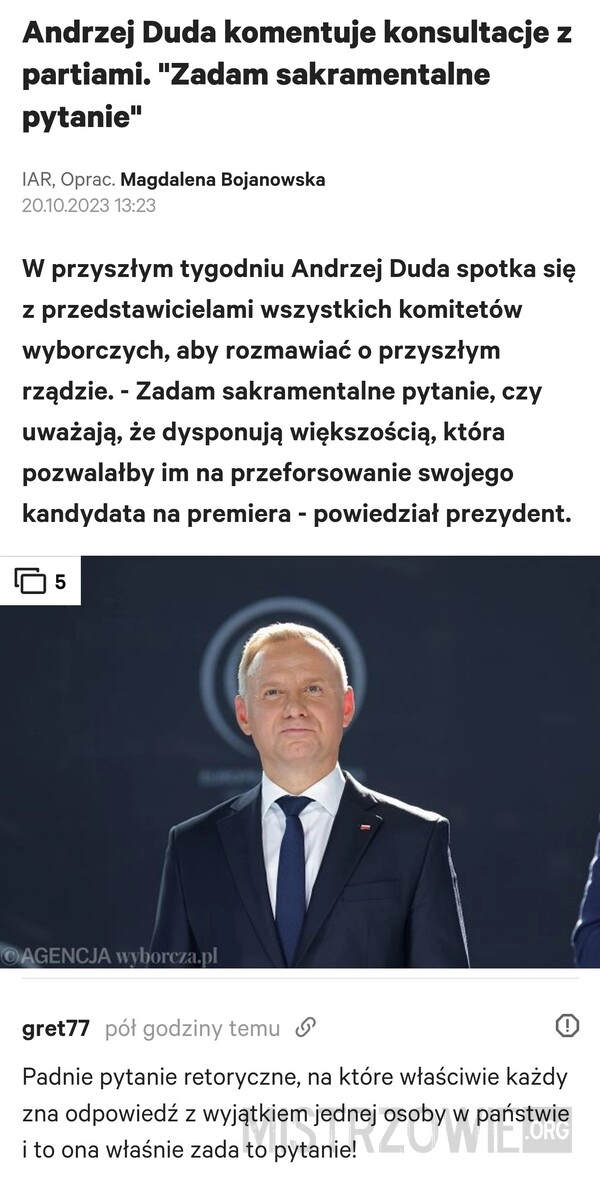 
    Konsultacje z partiami