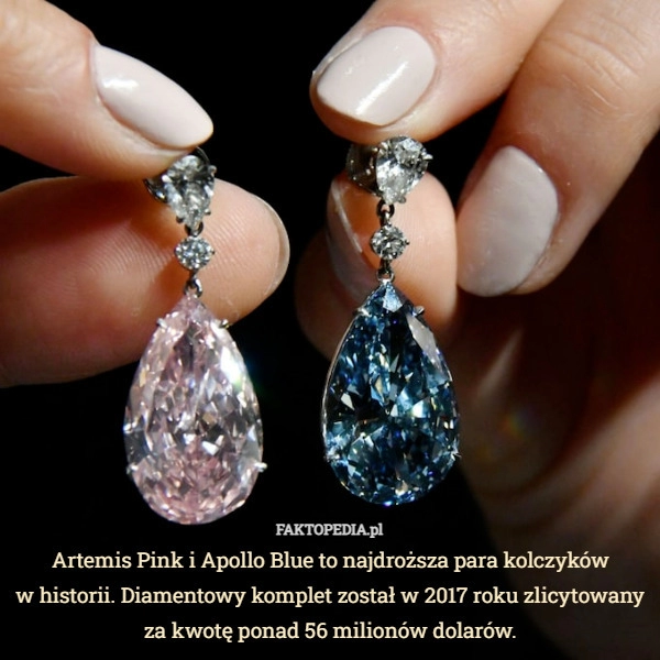 
    Artemis Pink i Apollo Blue to najdroższa para kolczyków
w historii. Diamentowy