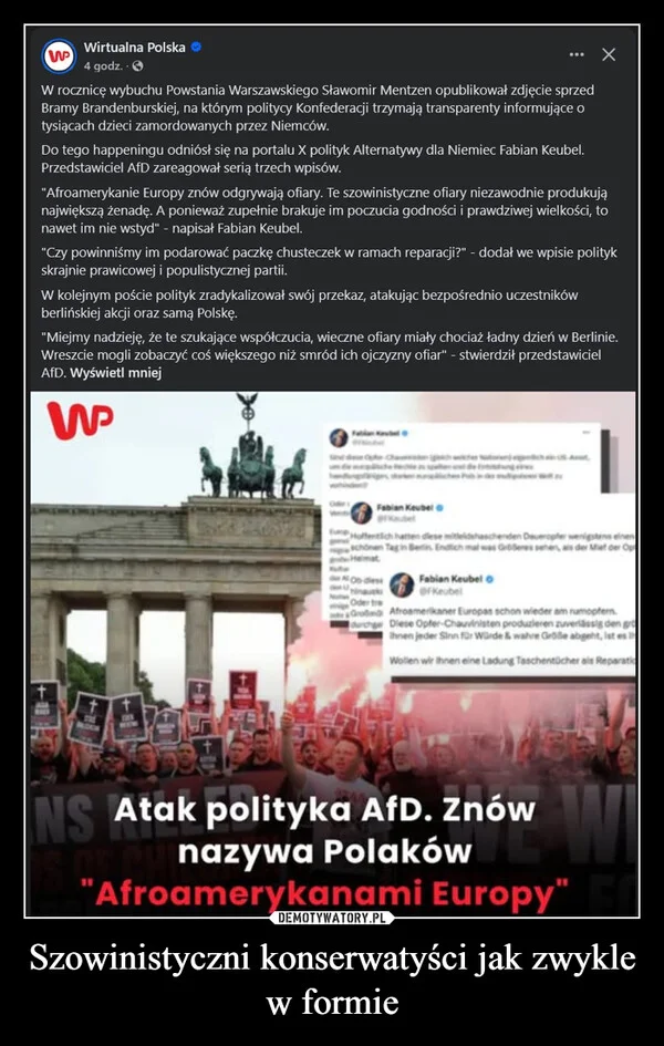 
    Szowinistyczni konserwatyści jak zwykle w formie