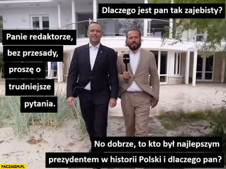 
    Stanowski Nawrocki dlaczego jest pan taki zarąbisty? Proszę o trudniejsze pytania, kto był najlepszym prezydentem Polski i dlaczego pan?