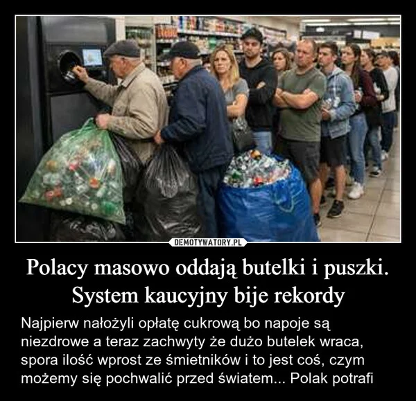 Polacy masowo oddają butelki i puszki. System kaucyjny bije rekordy