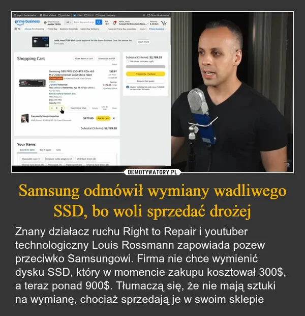 
    Samsung odmówił wymiany wadliwego SSD, bo woli sprzedać drożej