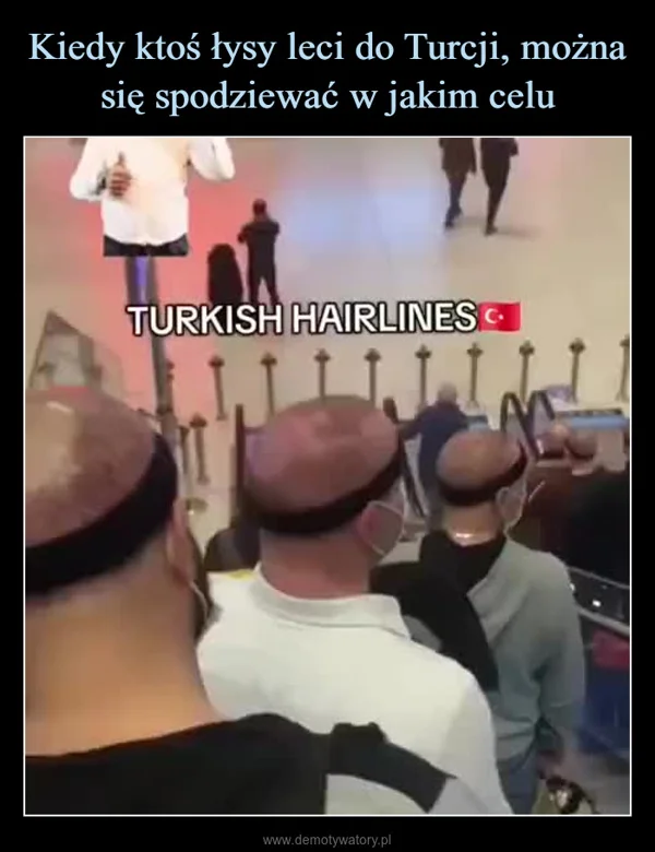 
    Kiedy ktoś łysy leci do Turcji, można się spodziewać w jakim celu