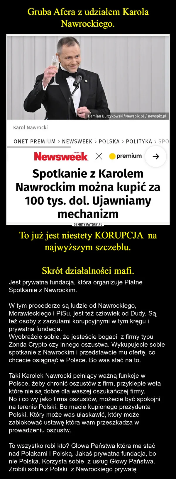
    Gruba Afera z udziałem Karola Nawrockiego. To już jest niestety KORUPCJA na najwyższym szczeblu. Skrót działalności mafi.