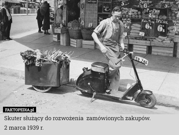 
    Skuter służący do rozwożenia  zamówionych zakupów. 2 marca 1939