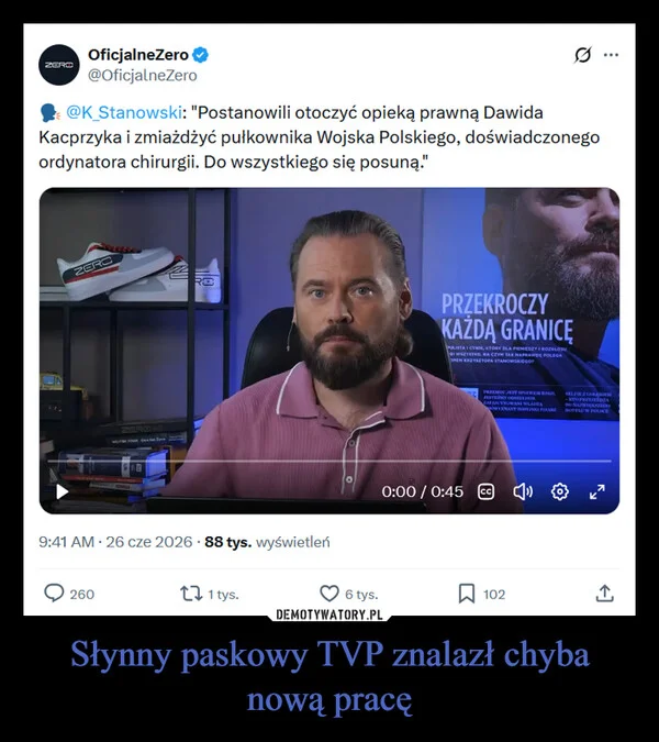 
    Słynny paskowy TVP znalazł chyba nową pracę