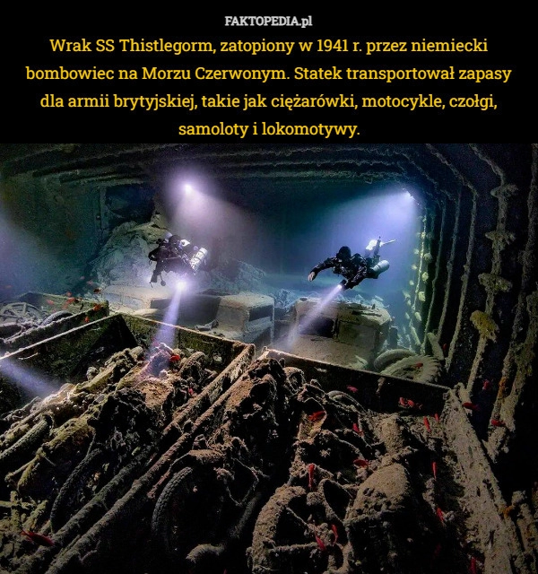 
    Wrak SS Thistlegorm, zatopiony w 1941 r. przez niemiecki bombowiec na Morzu