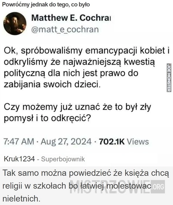 
    Powróćmy jednak do tego, co było