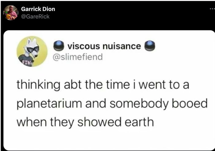 
    I do that in the planetarium bathroom mirror