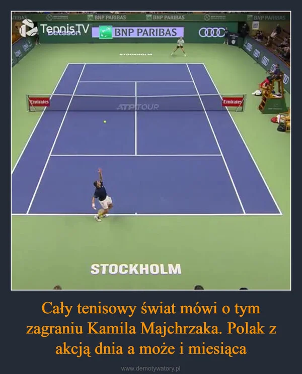 
    Cały tenisowy świat mówi o tym zagraniu Kamila Majchrzaka. Polak z akcją dnia a może i miesiąca