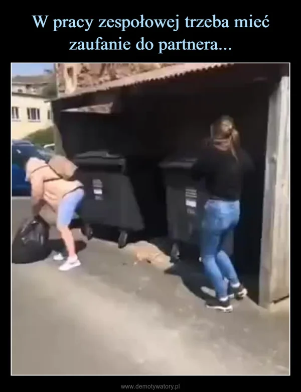 
    W pracy zespołowej trzeba mieć zaufanie do partnera...