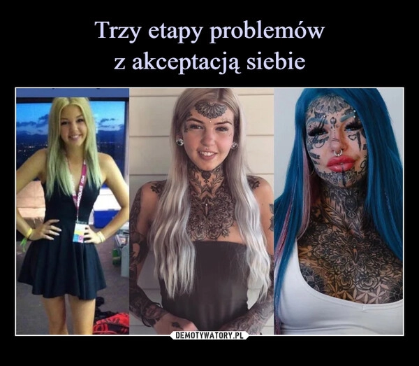 
    Trzy etapy problemów
z akceptacją siebie