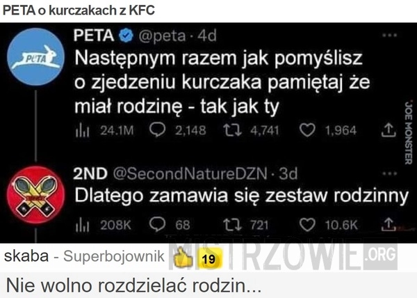 
    PETA o kurczakach z KFC