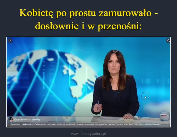 
    Kobietę po prostu zamurowało - dosłownie i w przenośni: