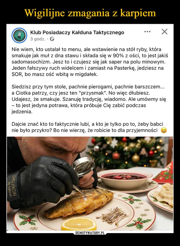 
    Wigilijne zmagania z karpiem