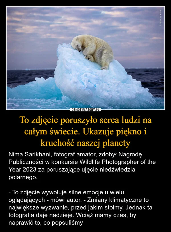 
    To zdjęcie poruszyło serca ludzi na całym świecie. Ukazuje piękno i kruchość naszej planety
