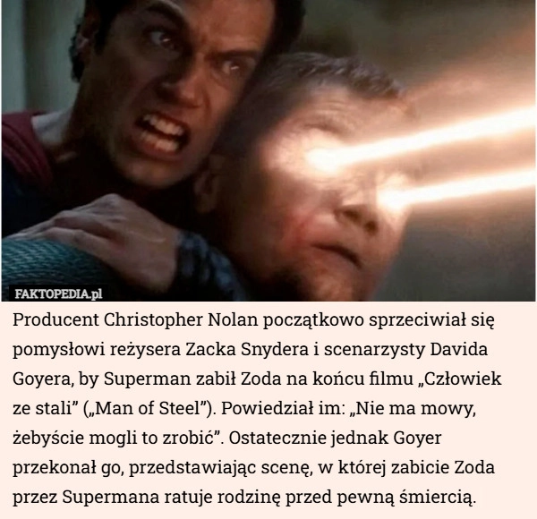 
    Producent Christopher Nolan początkowo sprzeciwiał się pomysłowi reżysera...