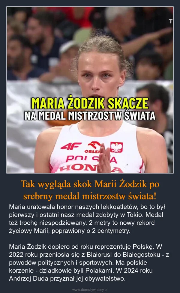 
    Tak wygląda skok Marii Żodzik po srebrny medal mistrzostw świata!