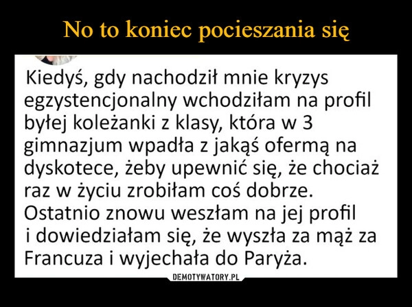 
    No to koniec pocieszania się