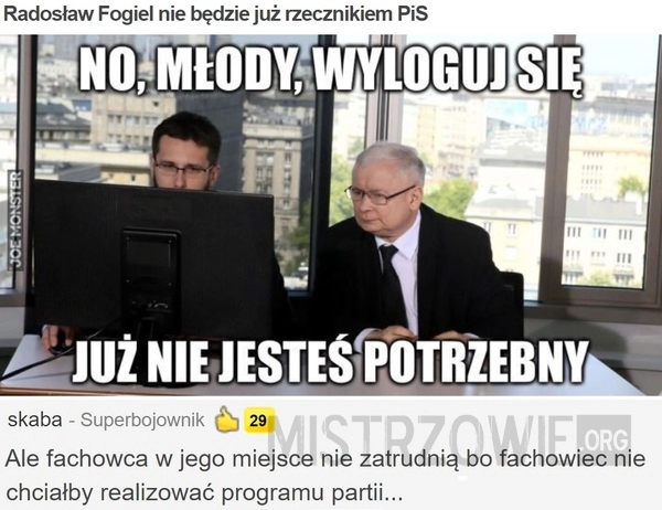 
    
			Radosław Fogiel nie będzie już rzecznikiem PiS					