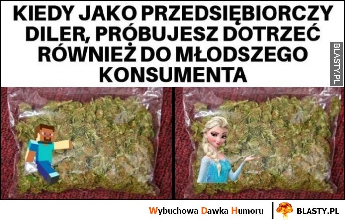 
    Kiedy jako przedsiębiorczy diler próbujesz dotrzeć również do młodszego konsumenta trawa marihuana Minecraft Elsa