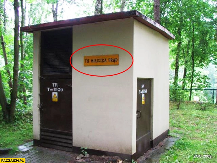 Tu mieszka prąd budka ZOO w Gdańsku