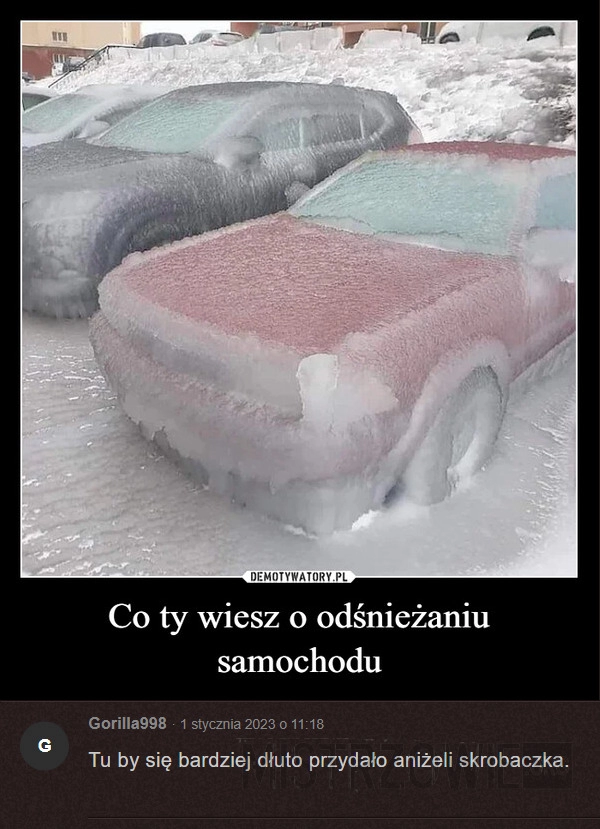 
    Nietypowe odśnieżanie samochodu