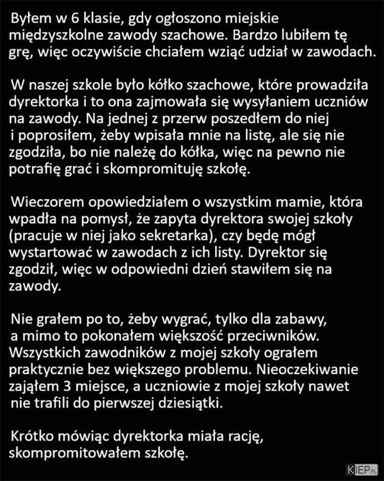 
    Szkolne zawody szachowe