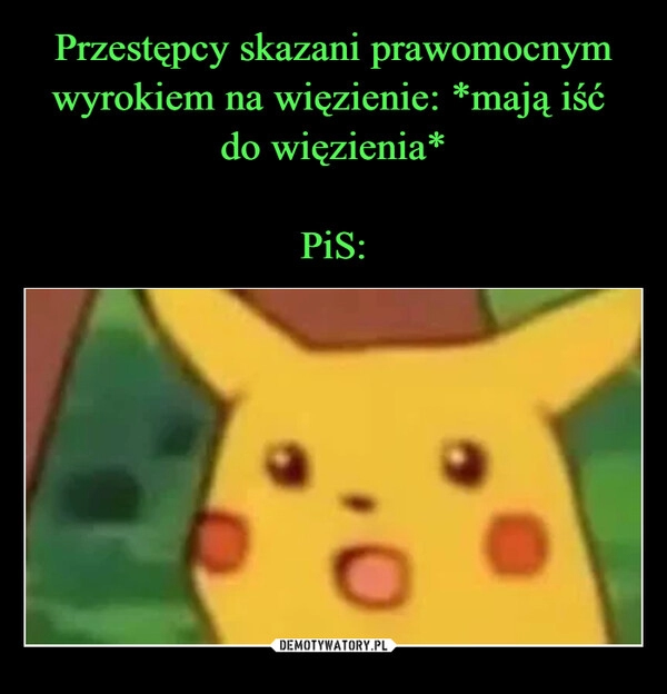 
    Przestępcy skazani prawomocnym wyrokiem na więzienie: *mają iść 
do więzienia*

PiS: